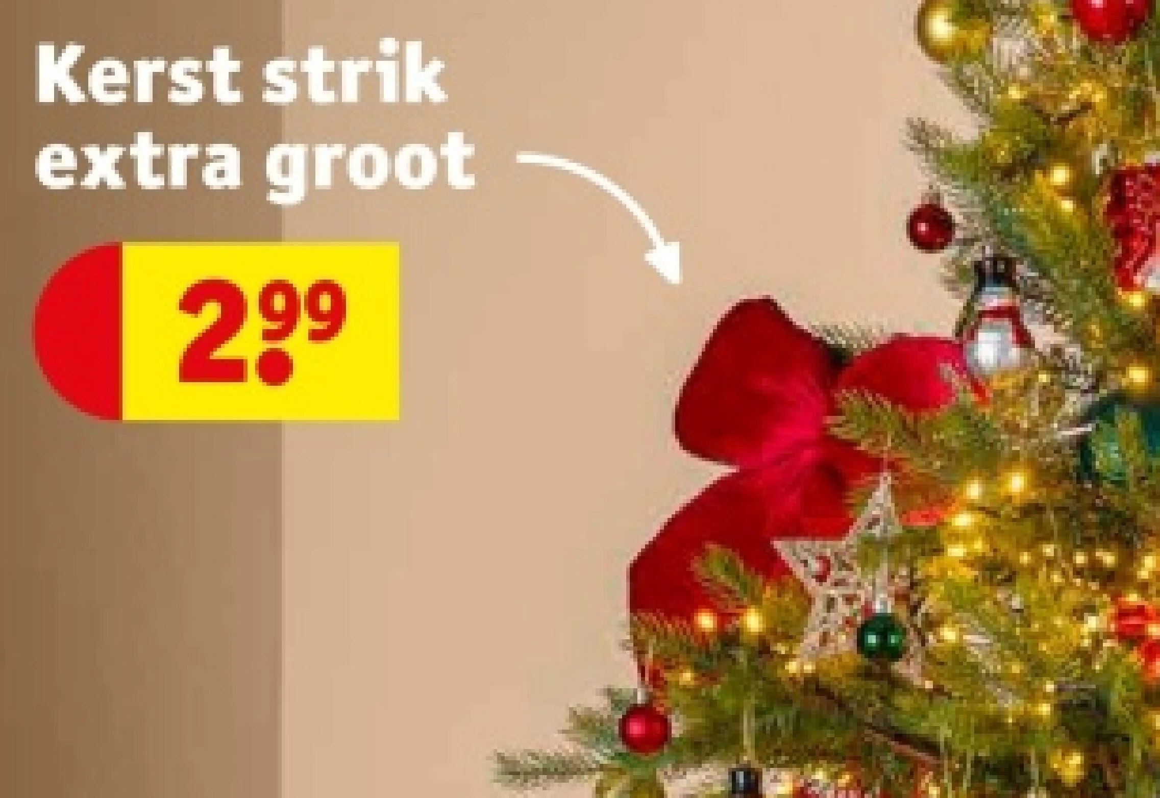 Kerst strik extra groot