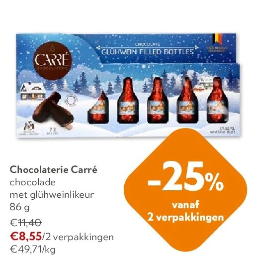 Chocolaterie Carré chocolade met glühweinlikeur 86 g