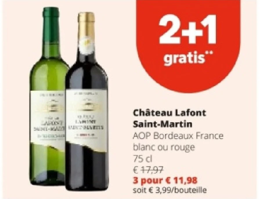 Château Lafont Saint-Martin AOP Bordeaux France blanc ou rouge 75 cl