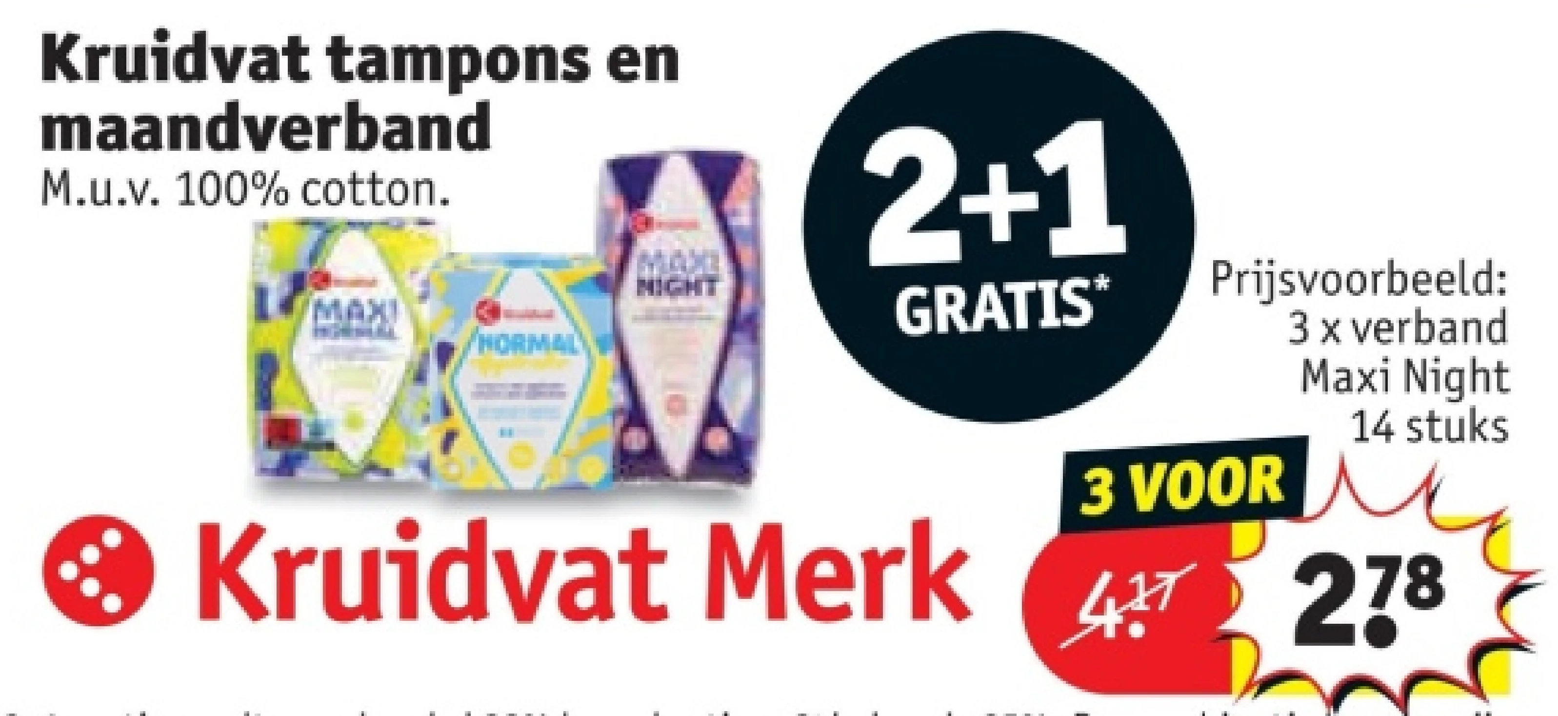 Kruidvat tampons en maandverband