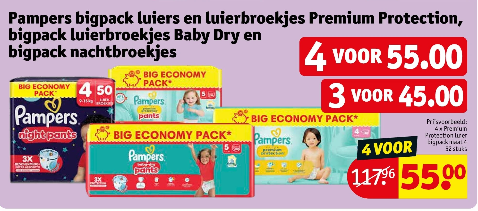 Pampers bigpack luiers en luierbroekjes Premium Protection, bigpack luierbroekjes Baby Dry en bigpack nachtbroekjes
