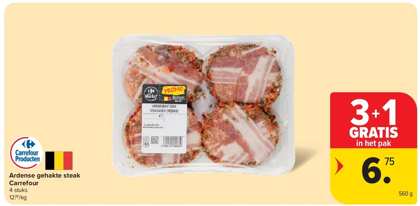Ardense gehakte steak Carrefour