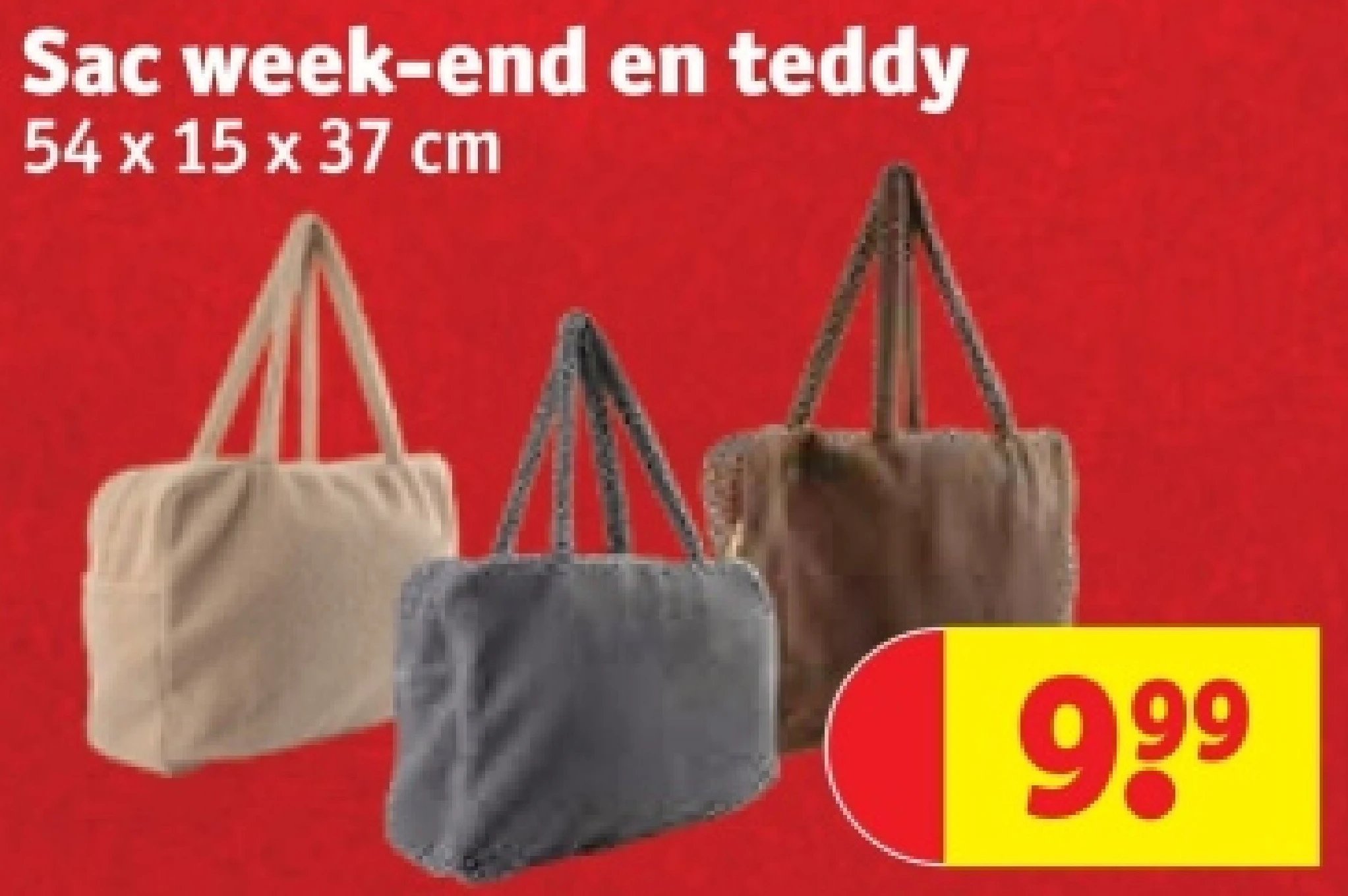 Sac week-end en teddy 54 × 15 x 37 cm