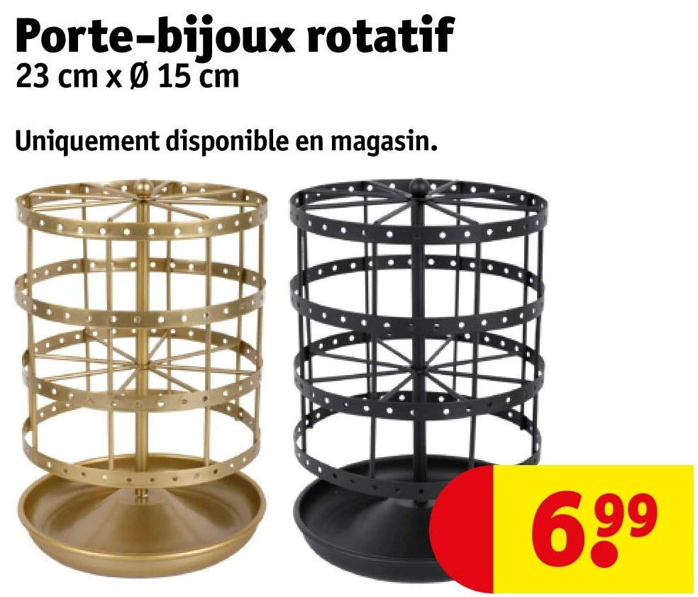 Porte-bijoux rotatif 23 cm x Ø 15 cm