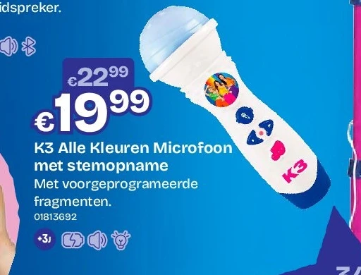 K3 Alle Kleuren Microfoon met stemopname