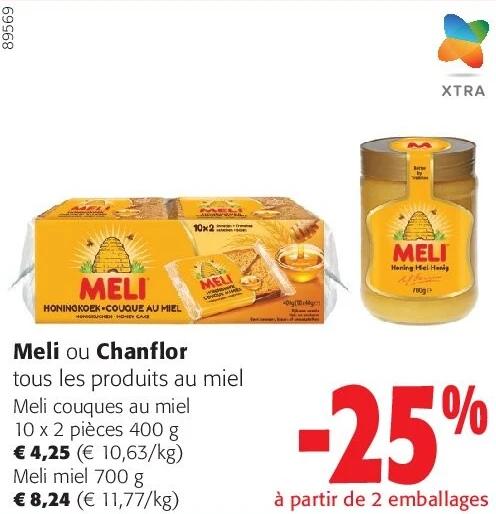 Meli couques au miel 10 x 2 pièces 400 g