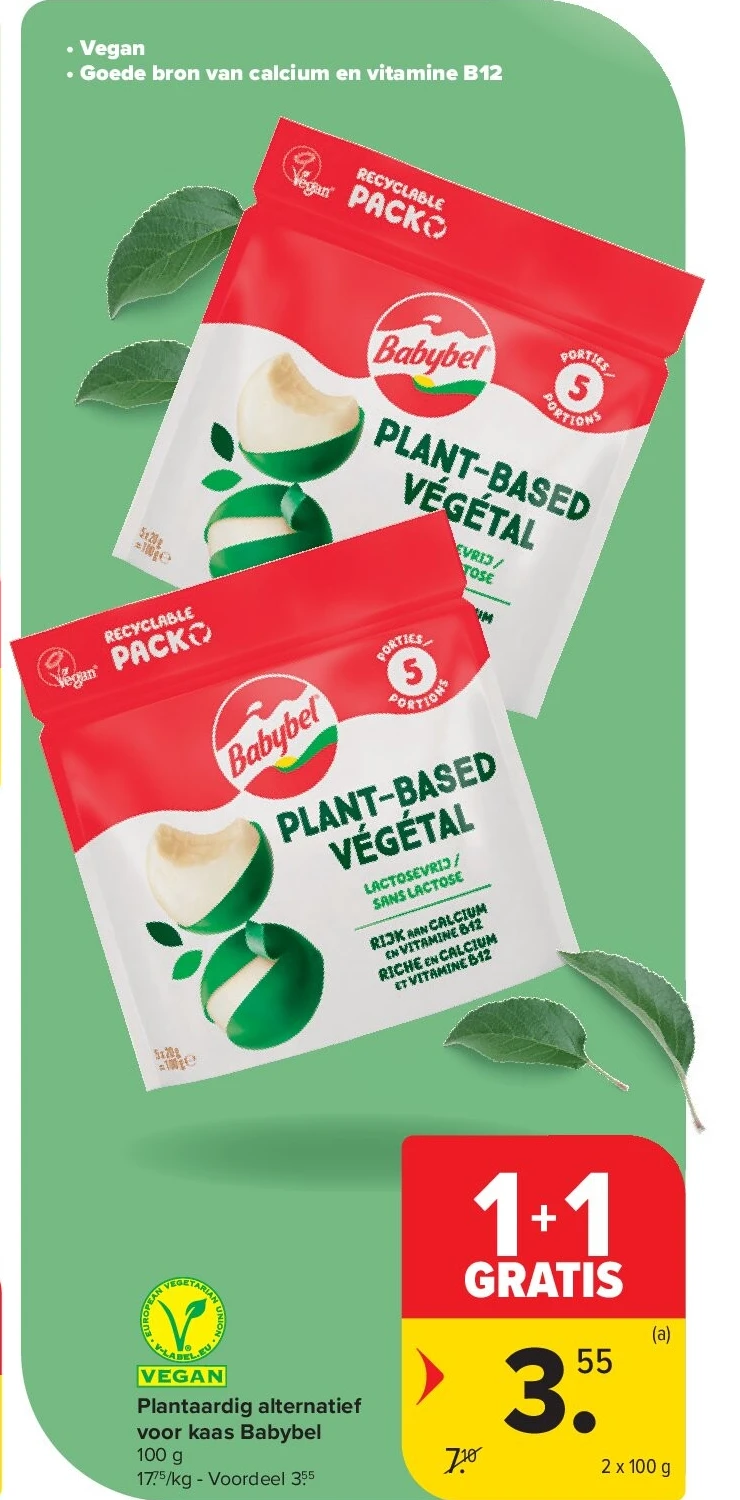 Plantaardig alternatief voor kaas Babybel