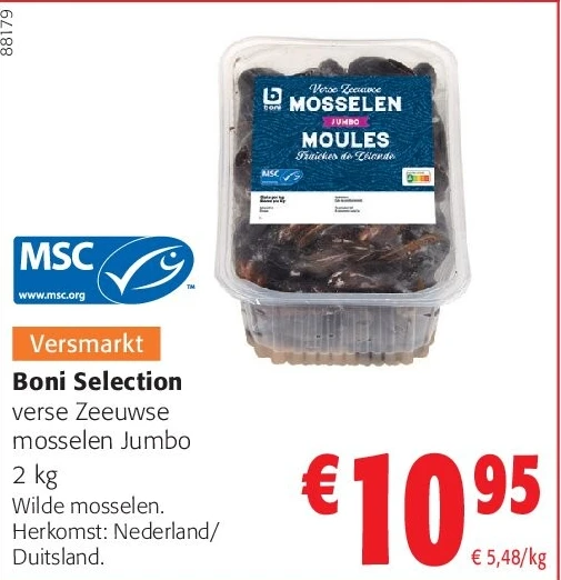 Boni Selection verse Zeeuwse mosselen Jumbo 2 kg