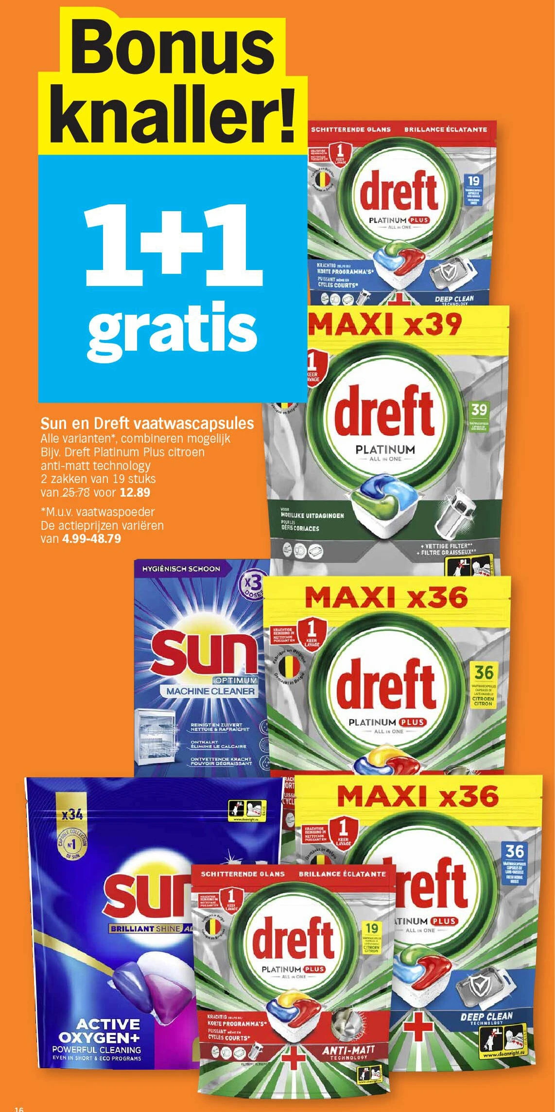 Sun en Dreft vaatwascapsules
