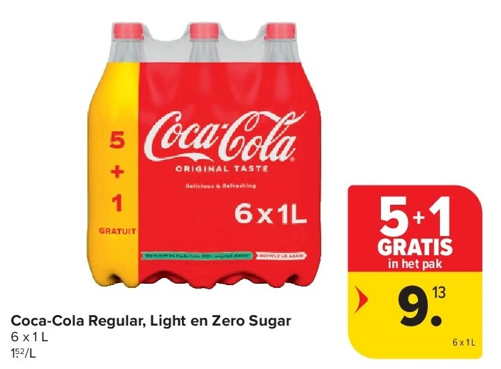 Coca-Cola Regular, Light en Zero Sugar