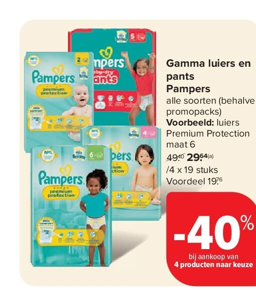 Gamma luiers en pants Pampers