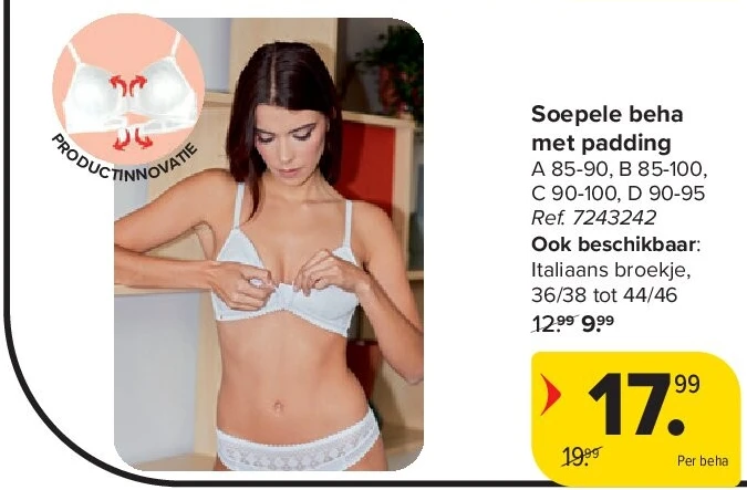 Soepele beha met padding