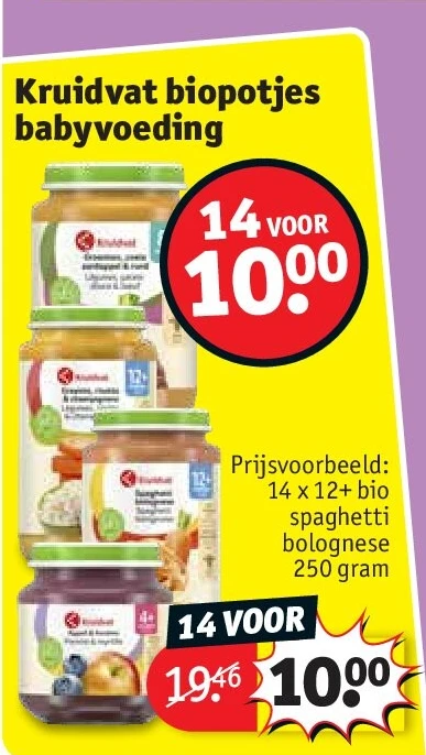 Kruidvat biopotjes babyvoeding