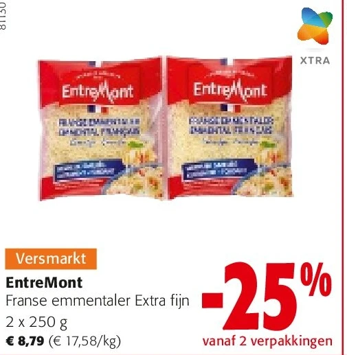EntreMont Franse emmentaler Extra fijn 2 x 250 g
