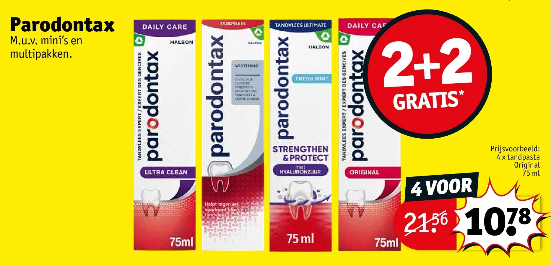 4 x tandpasta Original 75 ml