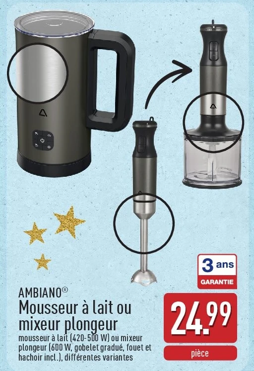 Mousseur à lait ou mixeur plongeur