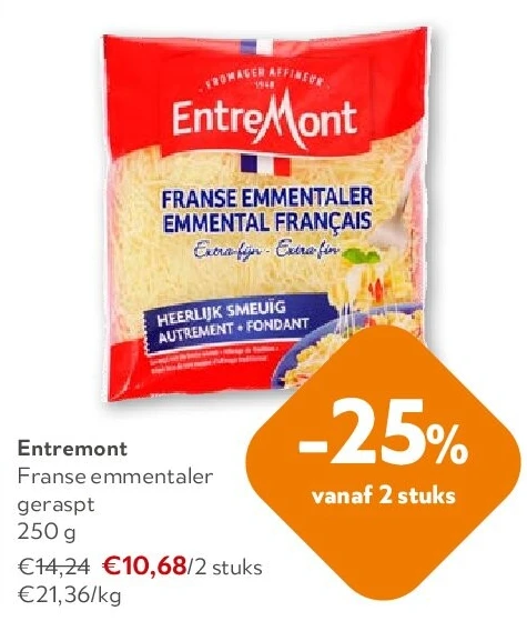 Entremont Franse emmentaler geraspt 250 g