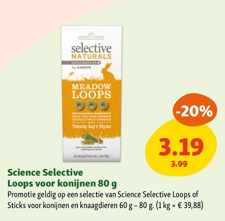 Science Selective Loops voor konijnen 80 g