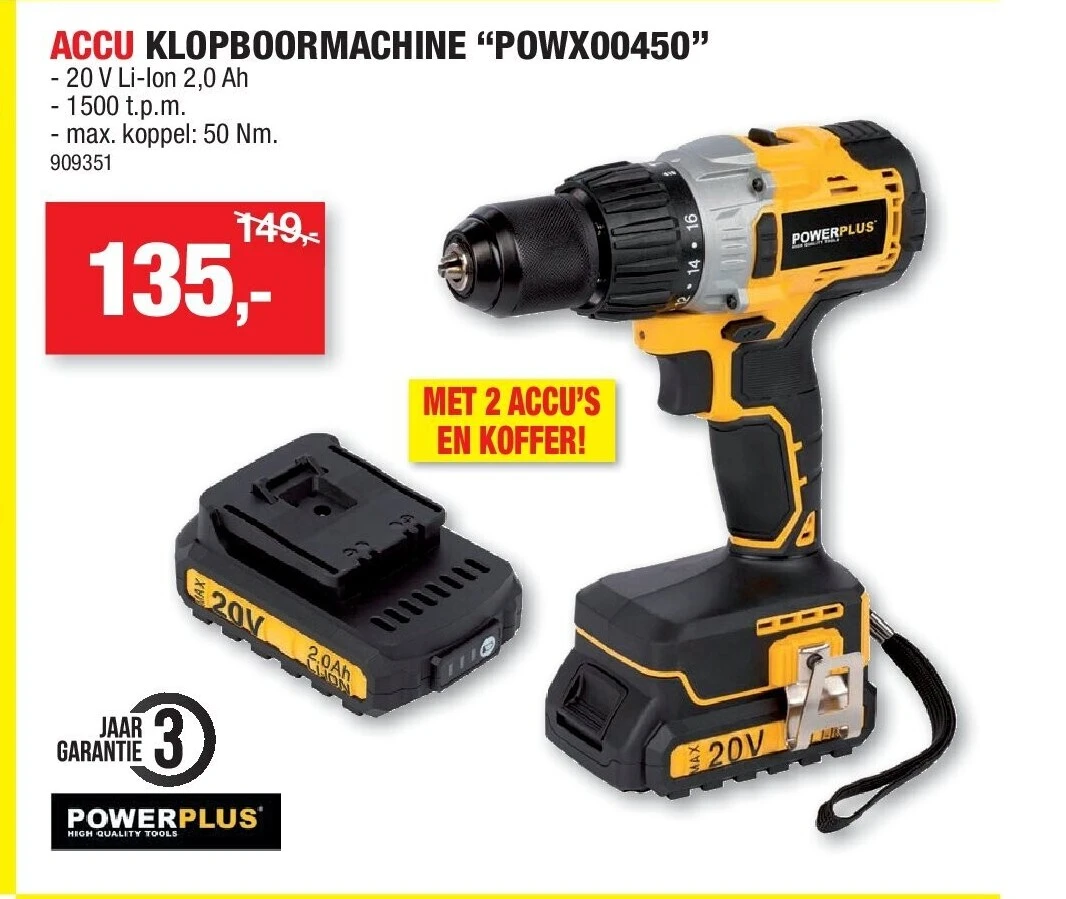 ACCU KLOPBOORMACHINE “POWX00450”