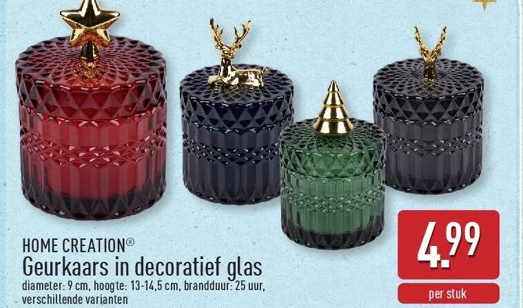 Geurkaars in decoratief glas