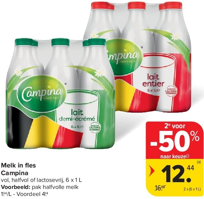 Melk in fl es Campina