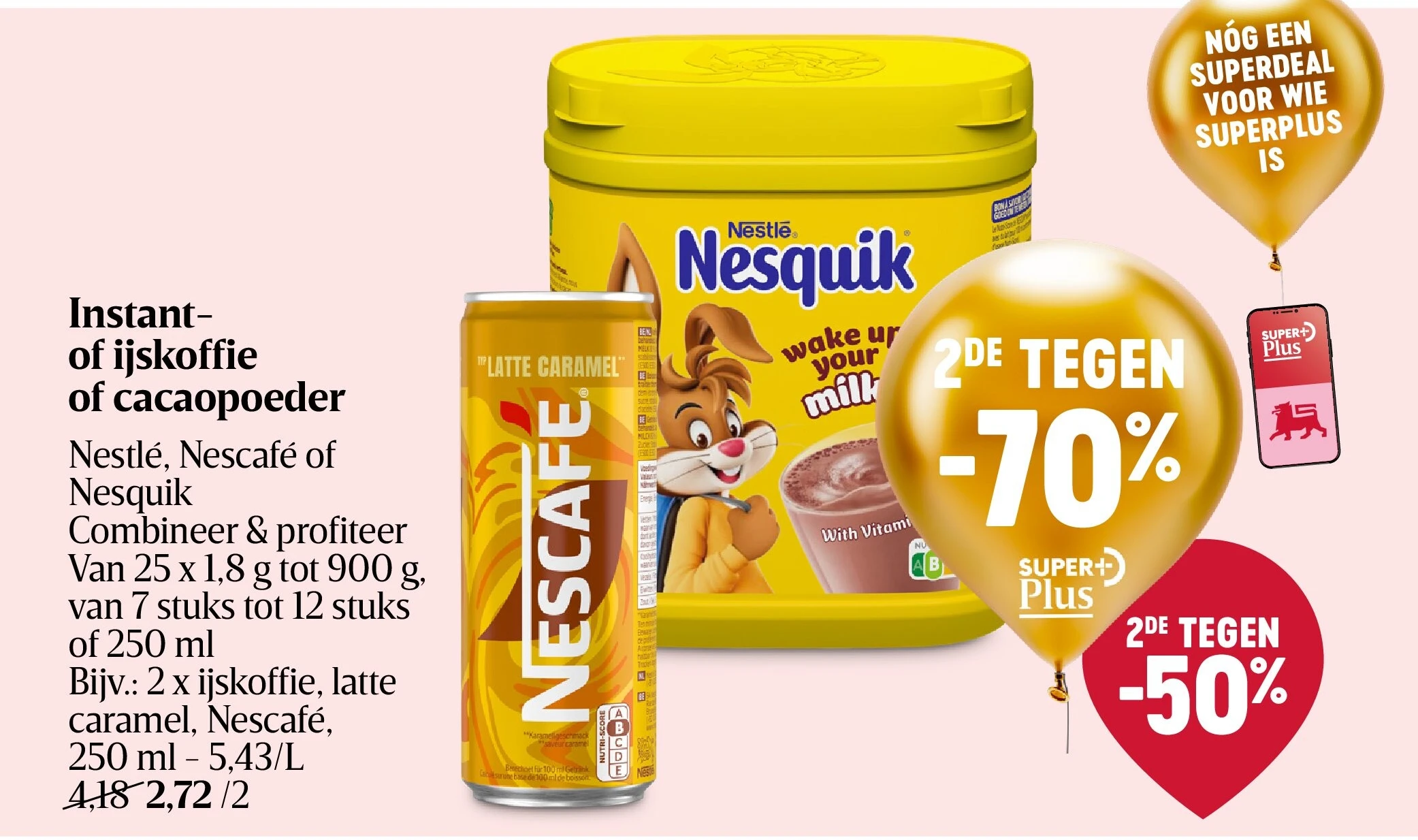 Instantof ijskoffie of cacaopoeder