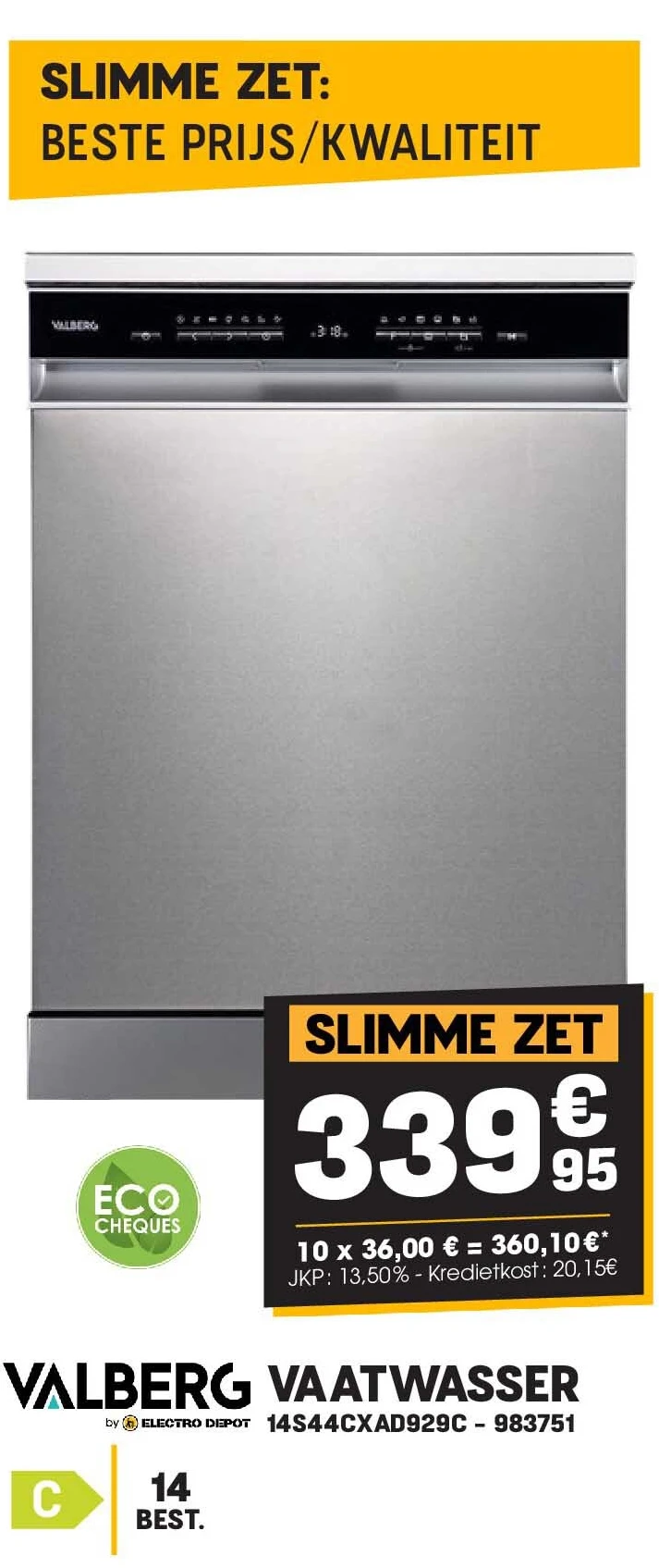 Valberg VAATWASSER 14S44CXAD929C