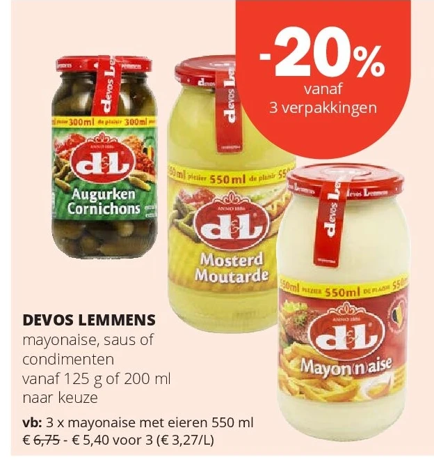 DEVOS LEMMENS mayonaise met eieren 550 ml