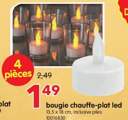 bougie chauffe-plat led
