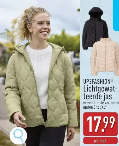 Lichtgewatteerde jas