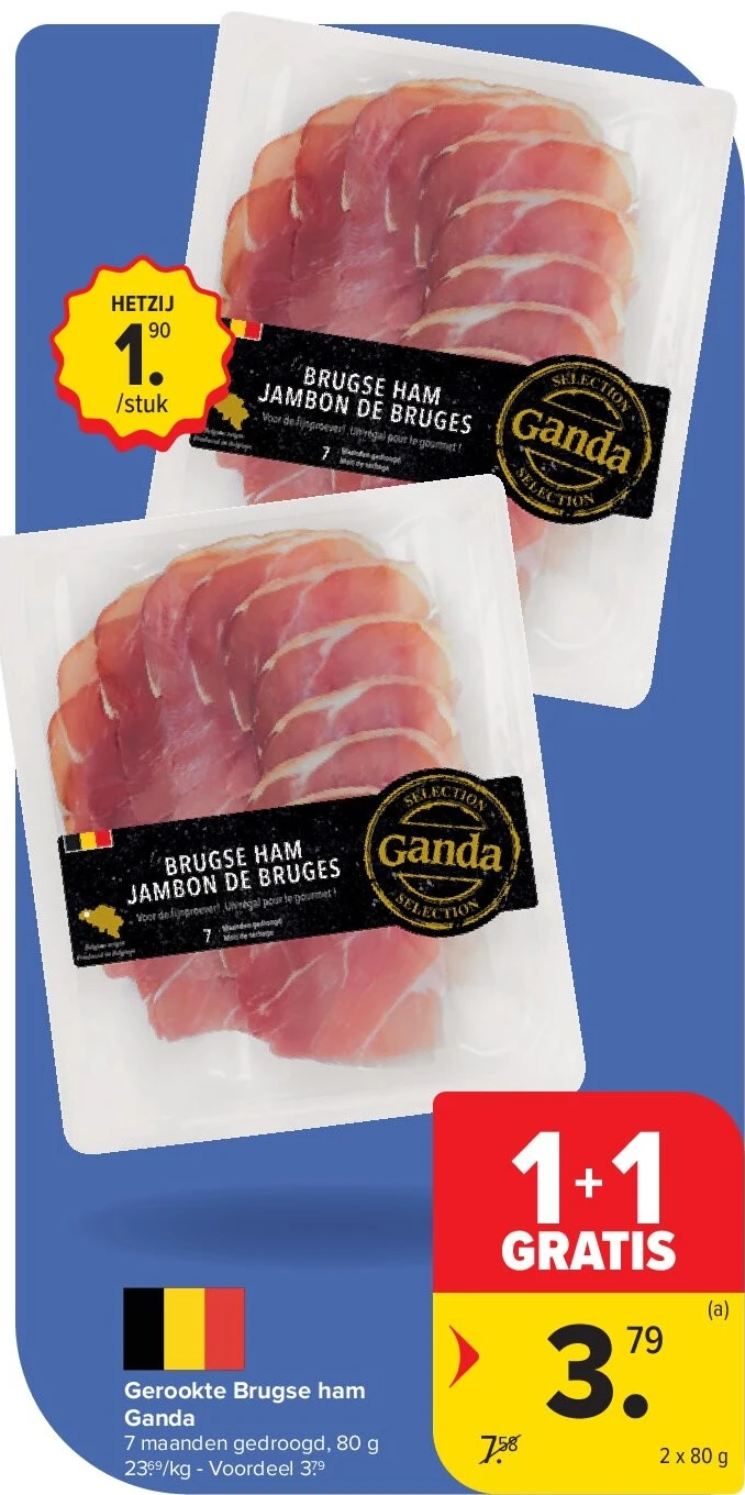 Gerookte Brugse ham Ganda