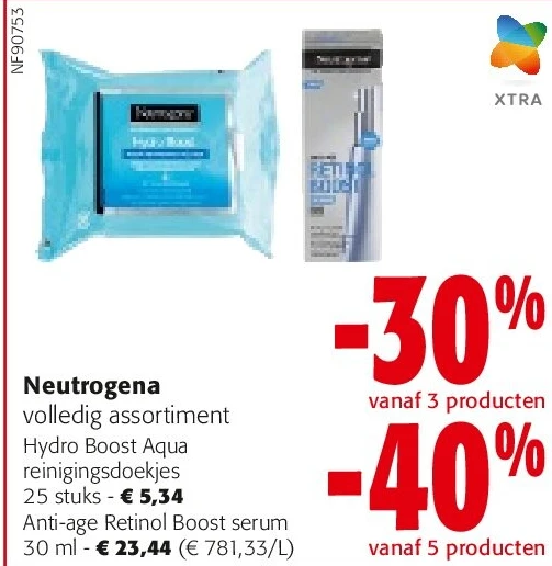 Neutrogena Hydro Boost Aqua reinigingsdoekjes 25 stuks