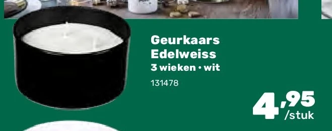 Geurkaars Edelweiss 3 wieken • wit