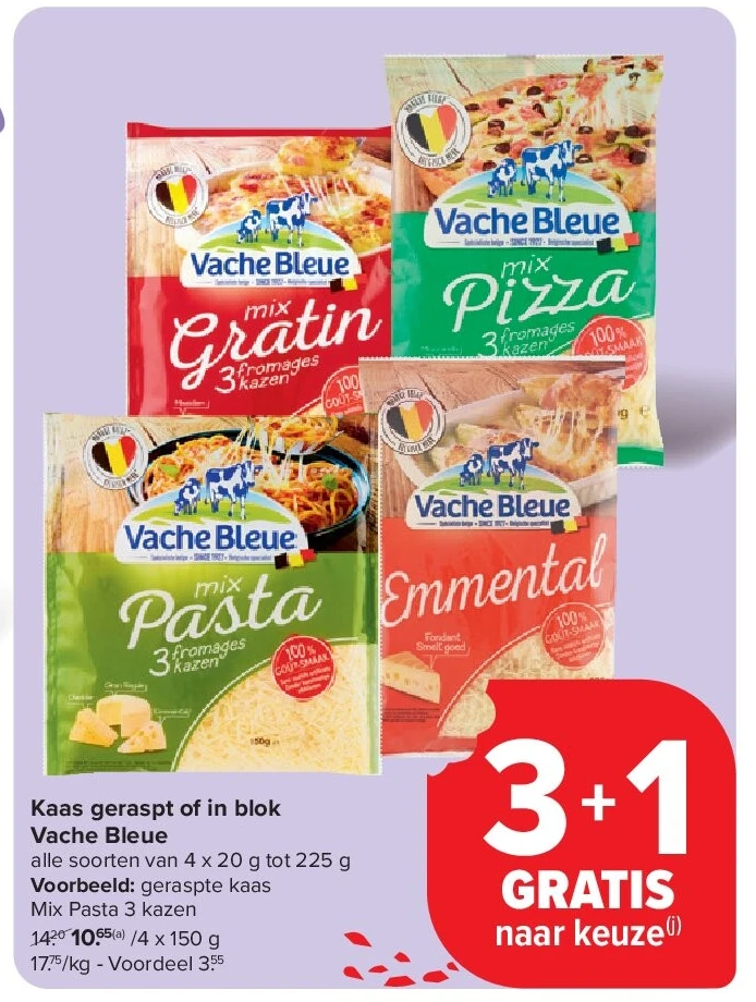 Kaas geraspt of in blok Vache Bleue