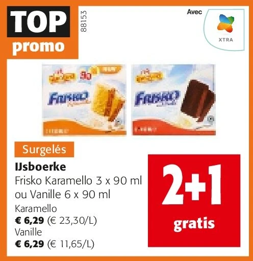 IJsboerke Frisko Karamello 3 x 90 ml