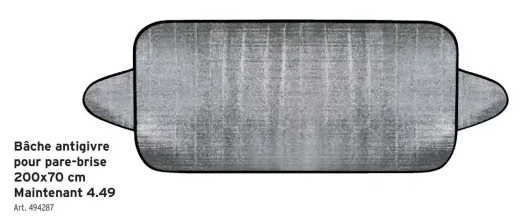 Bâche antigivre pour pare-brise 200x70 cm