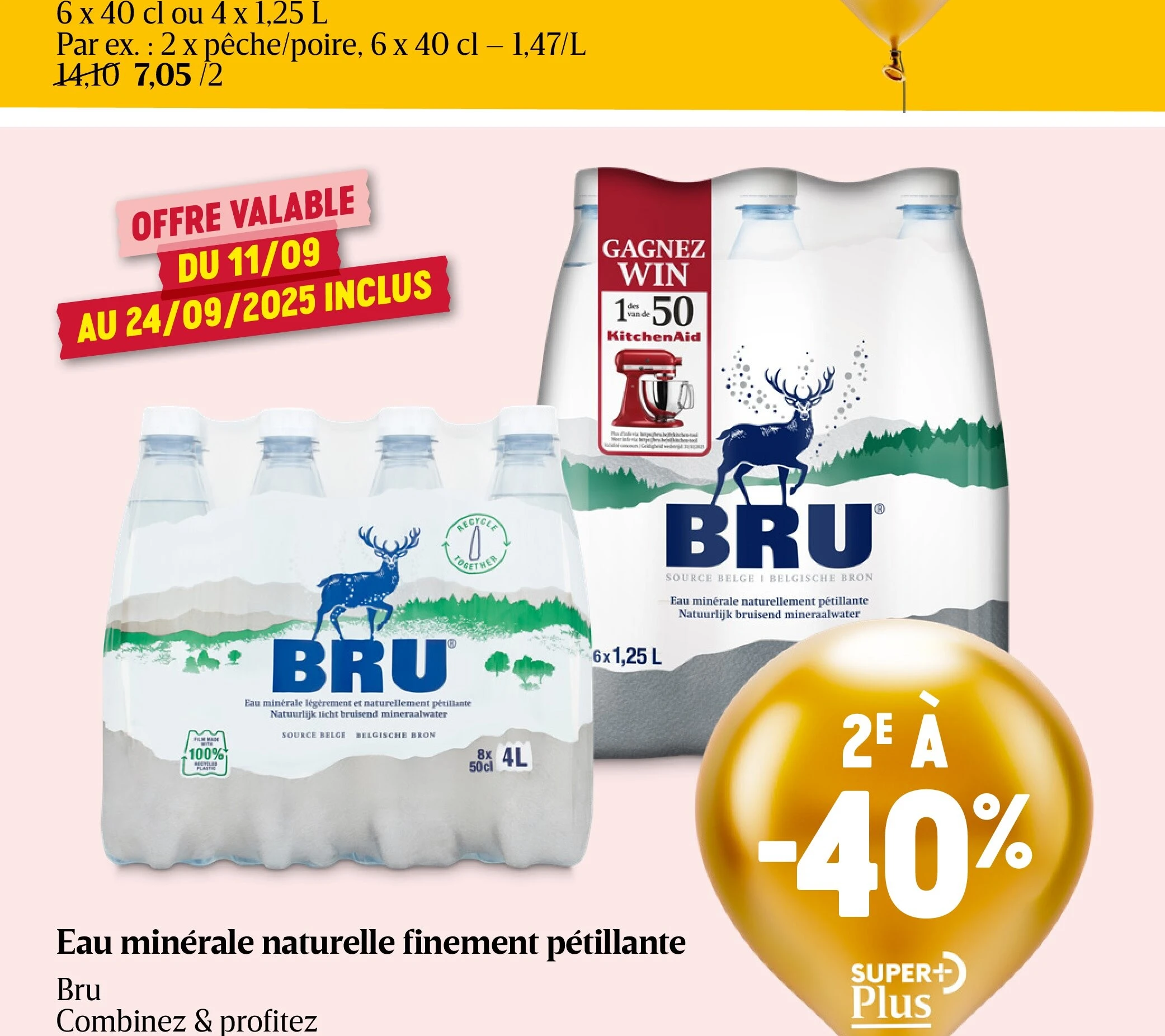 Eau minérale naturelle finement pétillante