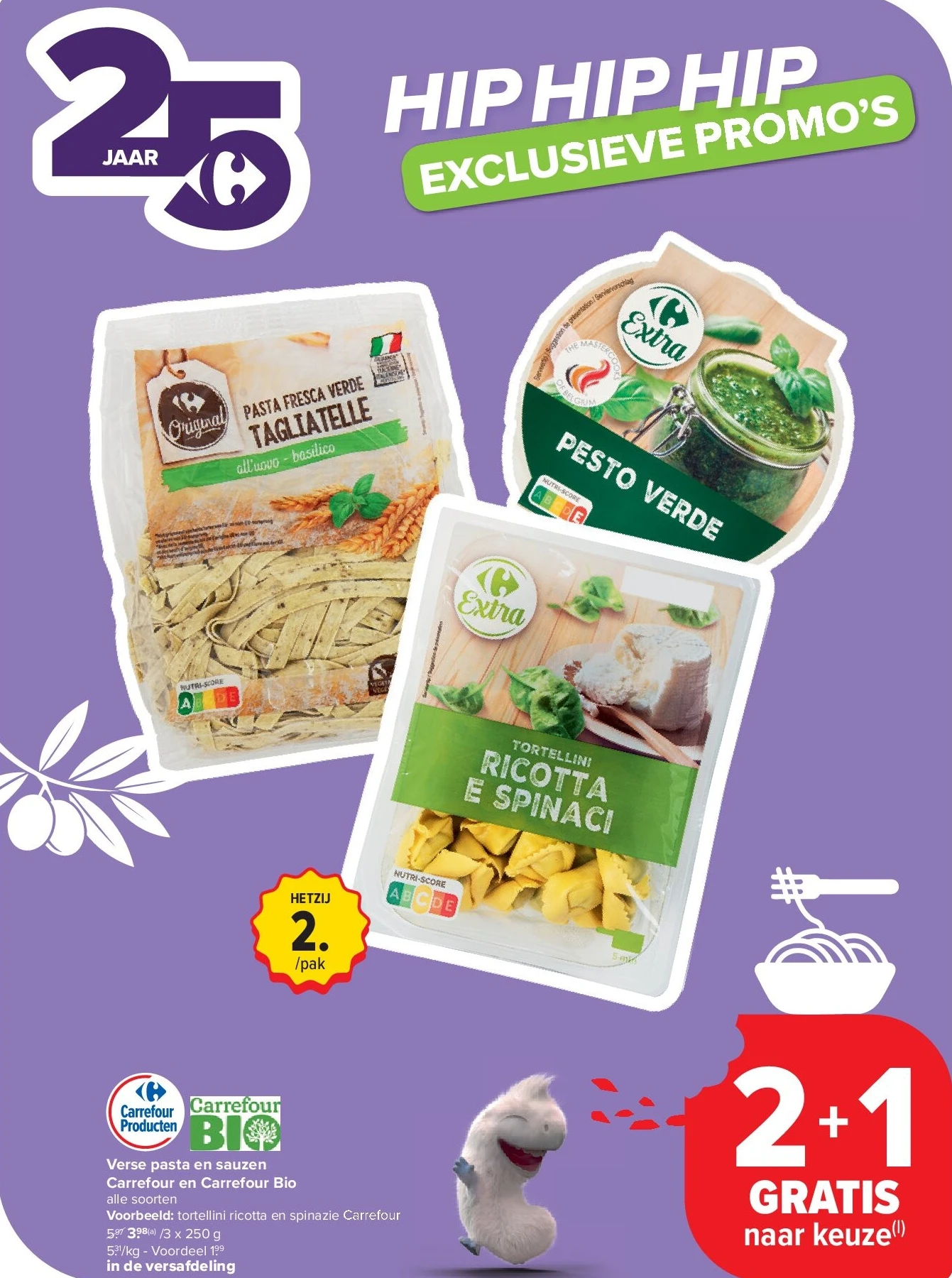 Verse pasta en sauzen Carrefour en Carrefour Bio