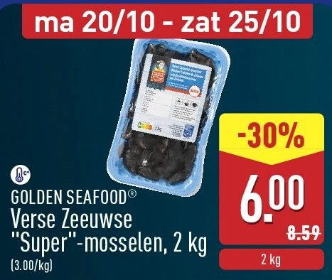 Verse Zeeuwse "Super"-mosselen, 2kg