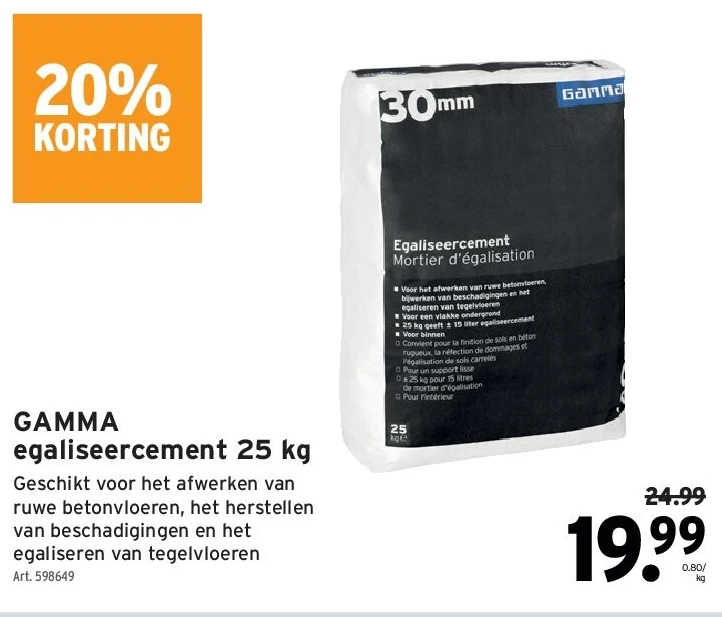 GAMMA egaliseercement 25 kg