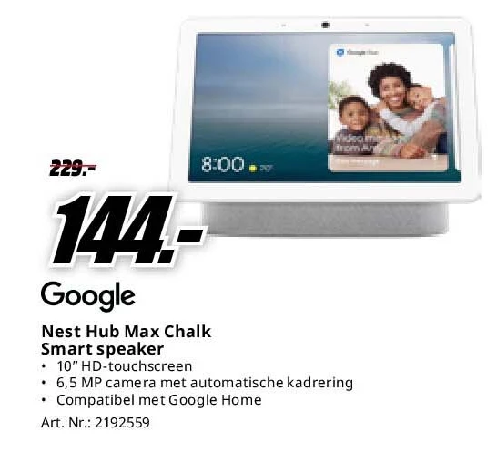 Google Nest Hub Max Chalk Smart speaker