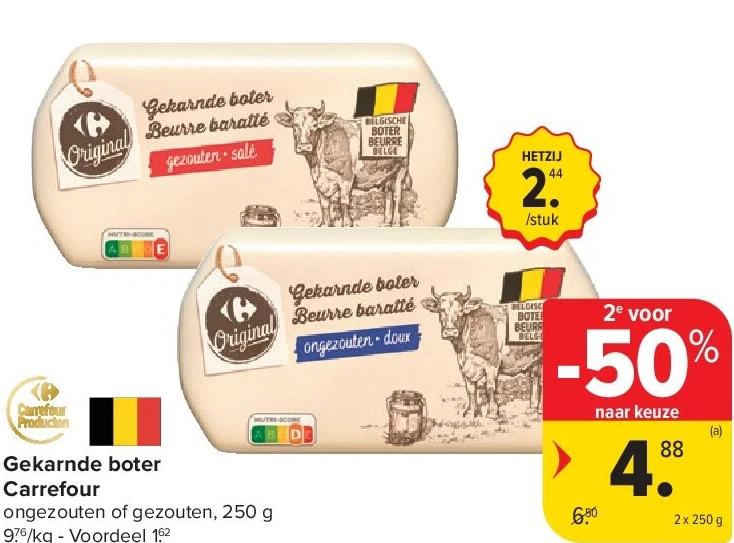 Gekarnde boter Carrefour