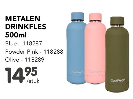 METALEN DRINKFLES 500ml Blue