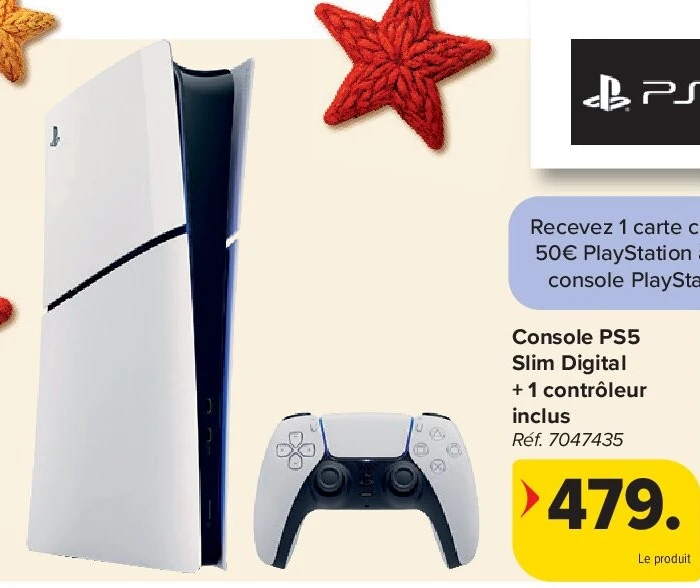 Console PS5 Slim Digital + 1 contrôleur inclus
