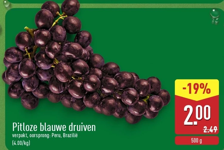 Pitloze blauwe druiven