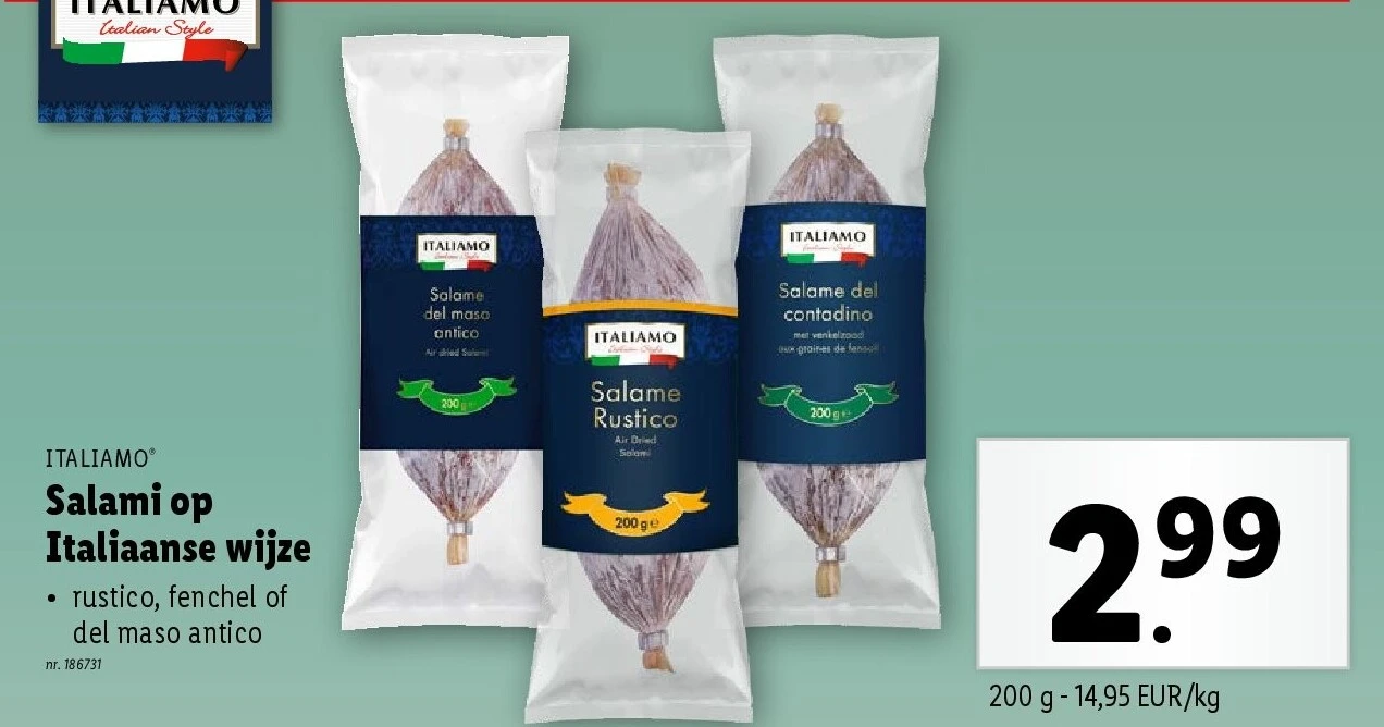 Salami op Italiaanse wijze