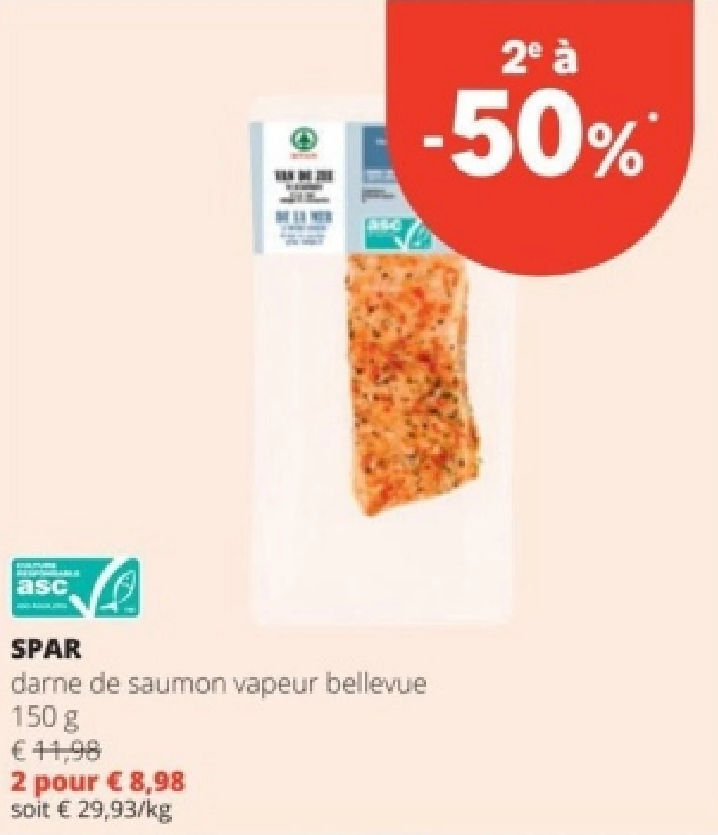 SPAR darne de saumon vapeur bellevue 150 g