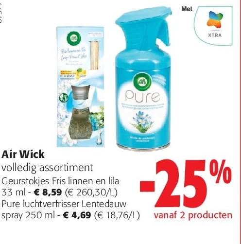 Geurstokjes Fris linnen en lila 33 ml