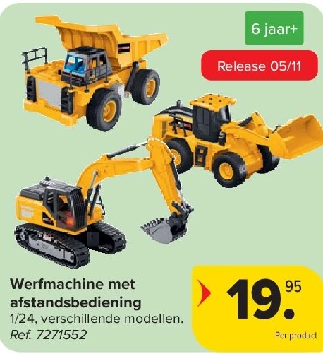 Werfmachine met afstandsbediening