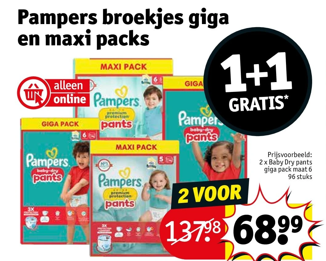 Pampers broekjes giga en maxi packs